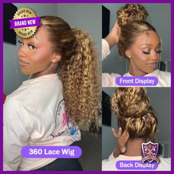 360 Lace Front Wig Human Hair 28 Inch Deep Wave 180 Density Glueless